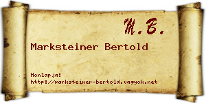 Marksteiner Bertold névjegykártya